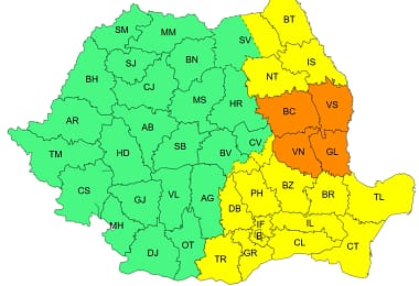 Avertizare emisă de ANM sâmbătă dimineață